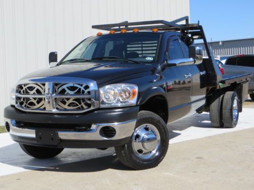 09 ram 3500 slt 6.7l cummins 6spd-at 4wd 11 ft flat bed jakes 2owners carfax tx