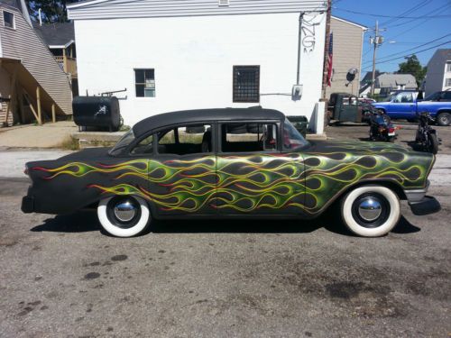 1956 belair &#034;ratrod&#034;  built 350 , 5spd std.,lowered, disc brakes,wild flames!