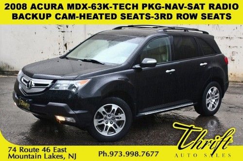 2008 acura mdx-63k-tech pkg-nav-sat radio-backup cam-heated seats-3rd row seats