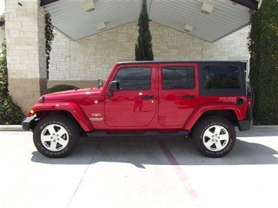 Sahara low miles suv gasoline 3.6l v6 deep cherry red crystal pearl