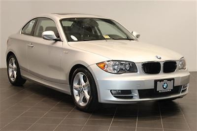 Bmw 128 coupe 2011 silver automatic moonroof boston leather prem value