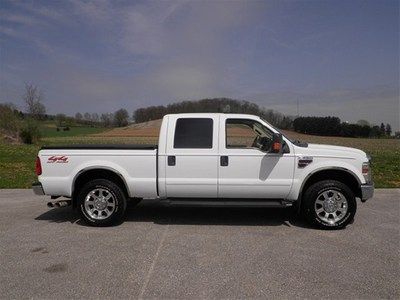 2008 ford f-250 4x4 crew cab white lariat diesel 6.4l v8