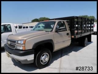 3500hd regular cab 12' knapheide flatbed dually 40" stakes work truck we finance