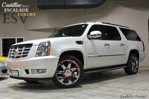 2010 cadillac escalade esv luxury $77k + msrp dual rear dvd&#039;s navigation white