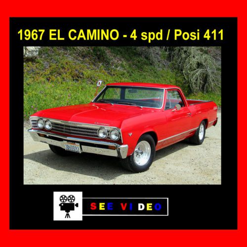 1967 67 &#039;67 chevy el camino hotrod beauty. v8, 4 spd, posi 411, new paint ca car