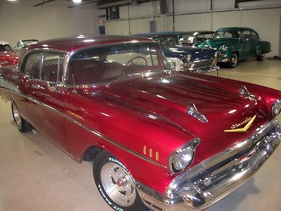 1957 chevrolet bel air 4 door hard top burgundy v8 automatic