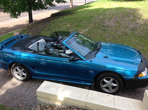 1994 teal mustang gt convertible new top