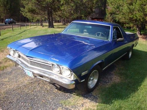 Unmolested 1968 chevrolet el camino viper blue runs strong true auction ~nr!!!