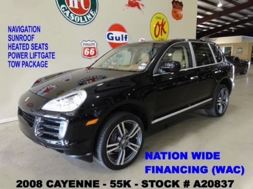 2008 cayenne awd,tiptronic,sunroof,nav,htd lth,21in whls,55k,we finance!!