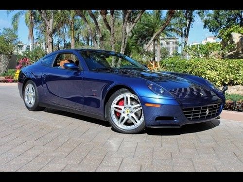 2005 ferrari 612 scaglietti blue 11k serviced modularwheels piping nav bluetooth