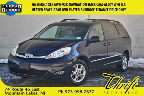 06 sienna xle awd-92k-navigation-back cam-heated seats-rear dvd player-sunroof