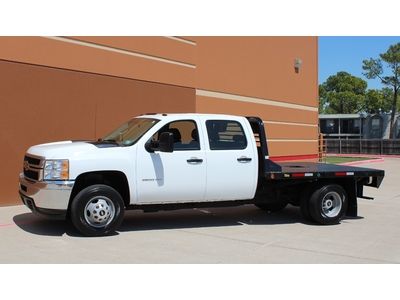 2011 chevy 3500 hd dually crew 3500hd ~ 9 foot flatbed ~ 2wd allison 6.6l diesel