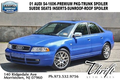 01 audi s4-160k-premium pkg-suede seats inserts-sunroof-roof spoiler