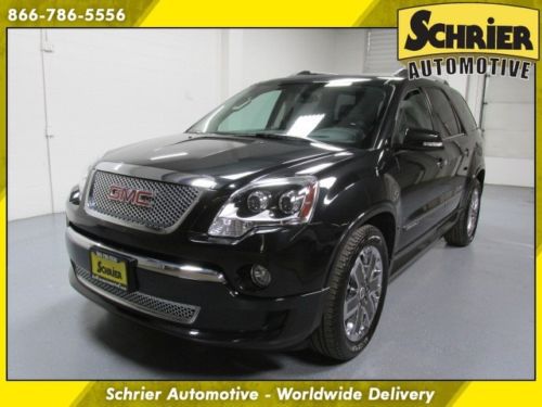 2012 gmc acadia denali black metallic sunroof navi power lift 7 passenger