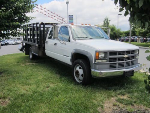 *** 2001 chevy 3500hd cab/chassis *** post bed ** crew cab 4-door **