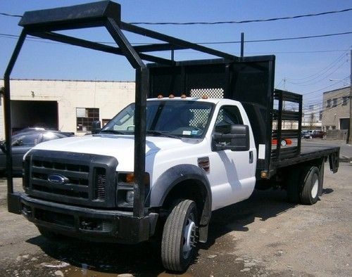 2008 ford f450 12-ft flat bed 6.4l diesel 2wd automatic liftgate 25k-miles clean