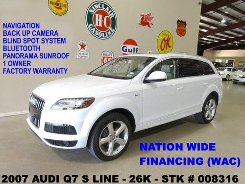 2012 q7 s-line awd,pano roof,nav,htd/cool lth,b&amp;o sys,20in whls,26k,we finance!!