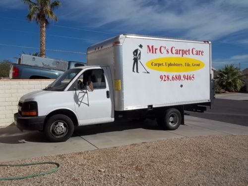 Fully equipped carpet cleaning truck with a 12 foot box and lift gate