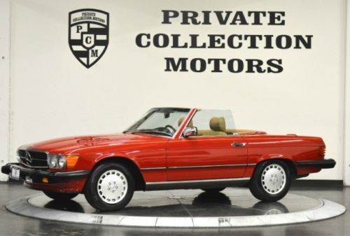 1987 mercedes-benz 560sl pristine low miles red tan wel