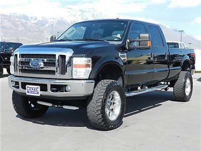 Ford crew cab lariat 4x4 powerstroke diesel custom lift wheels tires leather