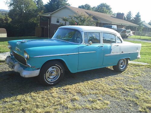 1955 chevy 4 door belair power rack&amp;pinion disc brakes tilt wheel