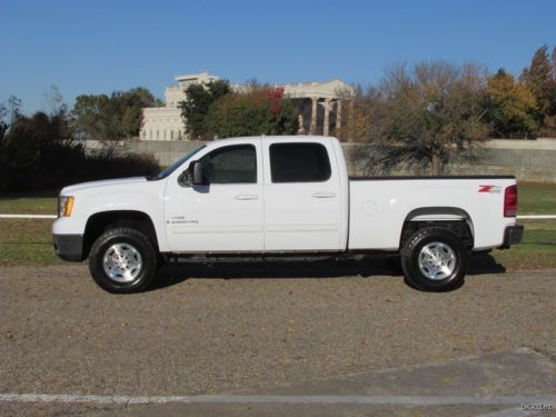 08 sierra k2500 crew cab slt 4x4 z71 6.6l diesel wht/tan lthr htd seats nav imma