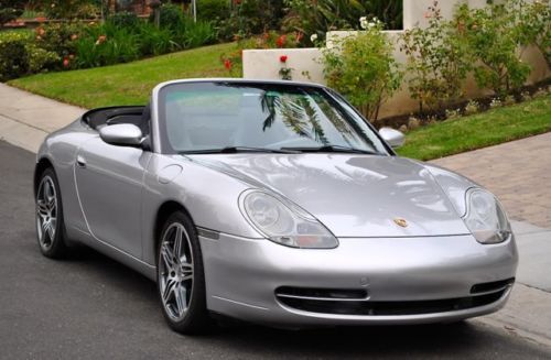 2001 porsche 911 carrera conv. only 95k miles silver black tiptronic super clean