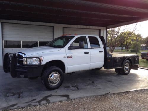 2008 dodge ram 3500 quad cab flatbed 6.7l cummins diesel automatic 4x4 st pkg.