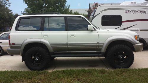 Fj80, landcruiser, white, suv, new leather, ac, at, ps, 4x4 clean