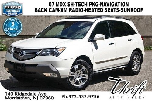 07 mdx sh-tech pkg-navigation-back cam-xm radio-heated seats-sunroof