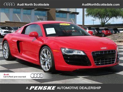 2012 audi r8- red- 3600 k miles- leather-heated seats- navigation- one owner