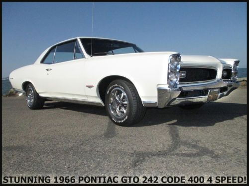 Rare 1966 pontiac gto! factory 400 4 speed 242 code black plate california car!