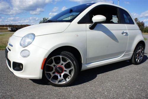 2012 fiat 500 for sale~leather~satellite radio &amp; bose~rear spoiler~salvage title