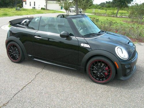 No reserve 2010 mini cooper john cooper works convertible black 9k miles mint