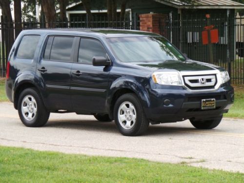 2011 honda pilot lx blue gray cloth 3rd row seat 31k miles ship assist texas