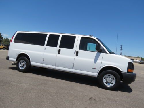 2008 chevrolet express 3500 extended diesel cargo van w/ racks 1 owner govtfleet