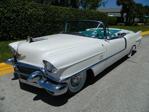 1956 cadillac eldorado biarritz convertible batwing sabre wheels 2x4bbl carbs