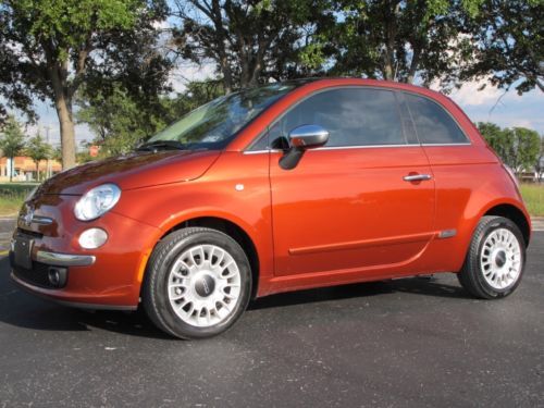 2012 fiat 500 lounge w/ leather 27k 1 owner, moonroof, lifetime warranty