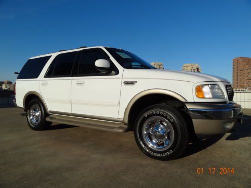 02 ford expedition eddie bauer 4x4 auto leather 3 roll seats tx 2 owners clean