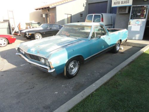 1967 chevrolet el camino 327/ factory 4 speed california car with rally wheels