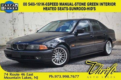 00 540i-161k-6speed manual-stone green interior-heated seats-sunrood-hid