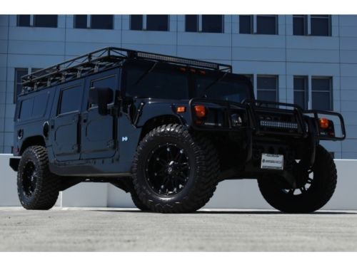 Hummer h1 wagon::piano wood::momo::20&#034; wheels::leather::led&#039;s::roof rack::ladder