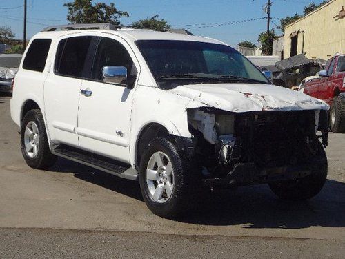 2008 nissan armada se 4wd damaged salvage only 42k miles runs! loaded wont last