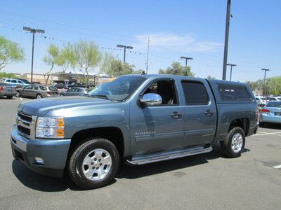 2011 blue automatic v8 miles:11k crew cab pickup truck camper shell certified