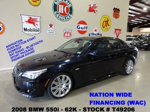 08 550i,sunroof,nav,lth,logic 7,bluetooth,park sensors,19in whls,62k,we finance!