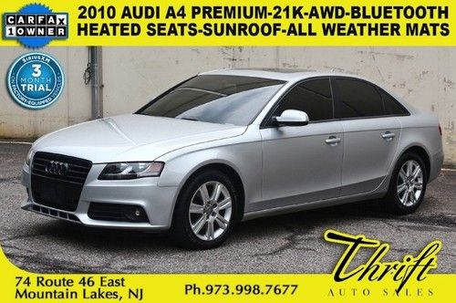 2010 audi a4 premium-21k-awd-bluetooth-heated seats-sunroof-all weather mats