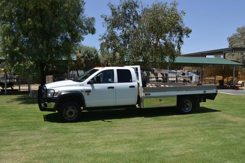 2008 dodge ram 4wd mega cab slt cummins diesel: flatbed with auto crane!!!