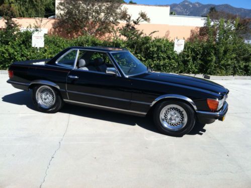 1984 mercedes benz 500 sl european model convertible coupe roadster black &amp; gray