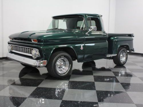 Fully restored c-10, 350ci sbc, freshly installed a/c, slick dark green paint