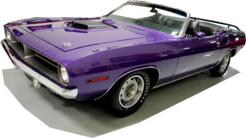 70 hemi cuda 426 dual 4&#039;s 4 speed plum crazy shaker spoiler nice car....